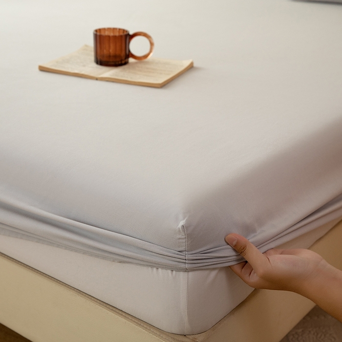 91家纺网 家纺一手货源 找家纺 八十八家纺 2025新款全棉纯棉素色水洗棉床笠单品单床笠床笠单件 加厚银灰