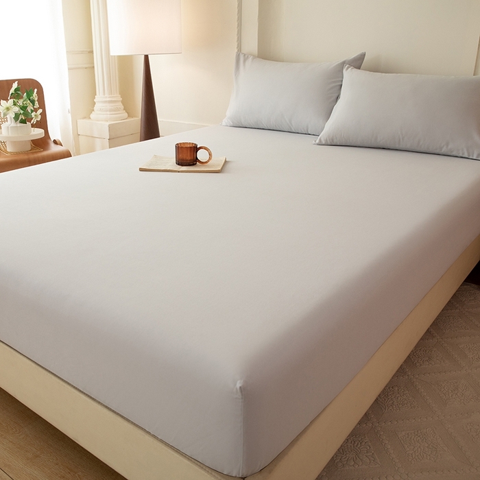 91家纺网 家纺一手货源 找家纺 八十八家纺 2025新款全棉纯棉素色水洗棉床笠单品单床笠床笠单件 加厚银灰