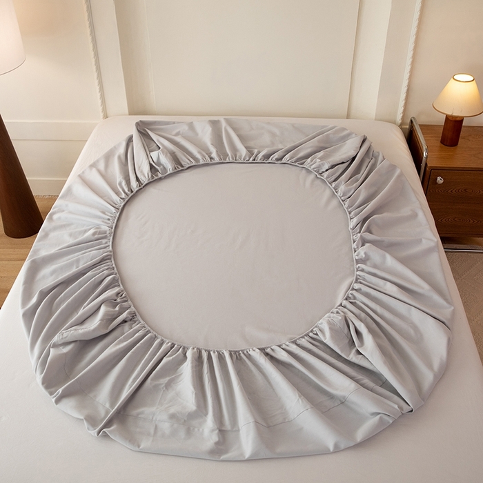 91家纺网 家纺一手货源 找家纺 八十八家纺 2025新款全棉纯棉素色水洗棉床笠单品单床笠床笠单件 加厚银灰