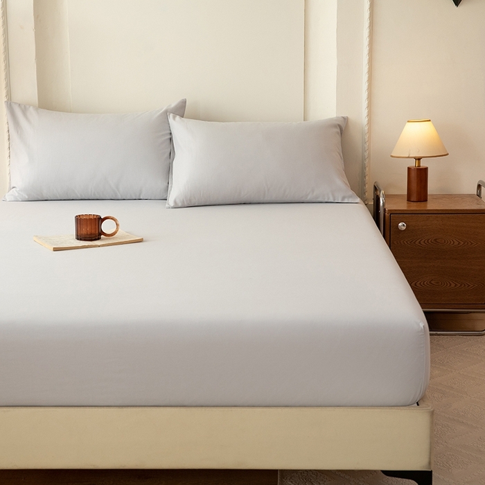 91家纺网 家纺一手货源 找家纺 八十八家纺 2025新款全棉纯棉素色水洗棉床笠单品单床笠床笠单件 加厚银灰