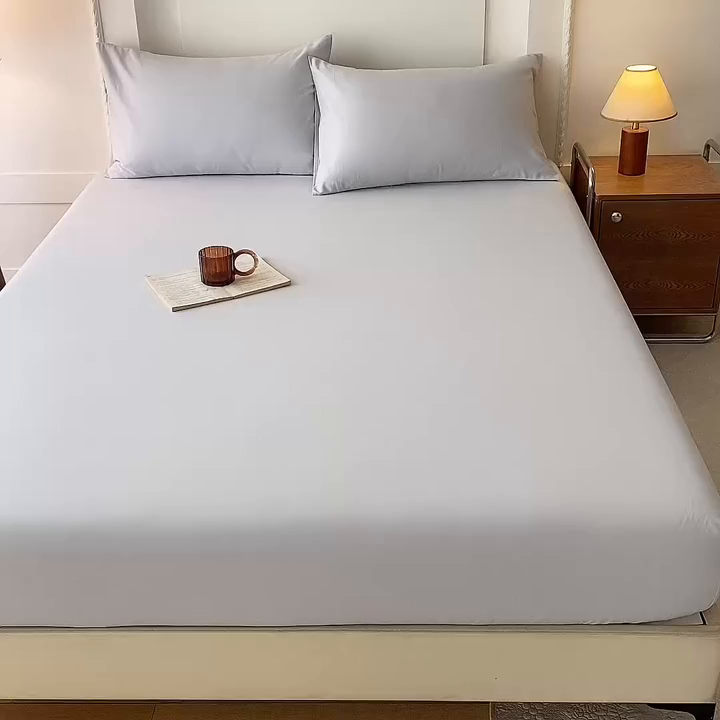 91家纺网 家纺一手货源 找家纺 八十八家纺 2025新款全棉纯棉素色水洗棉床笠单品单床笠床笠单件 加厚银灰