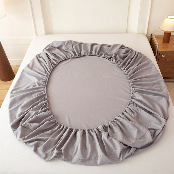 91家纺网 家纺一手货源 找家纺 八十八家纺 2025新款全棉纯棉素色水洗棉床笠单品单床笠床笠单件 加厚中灰