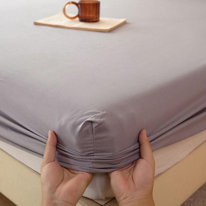 91家纺网 家纺一手货源 找家纺 八十八家纺 2025新款全棉纯棉素色水洗棉床笠单品单床笠床笠单件 加厚中灰