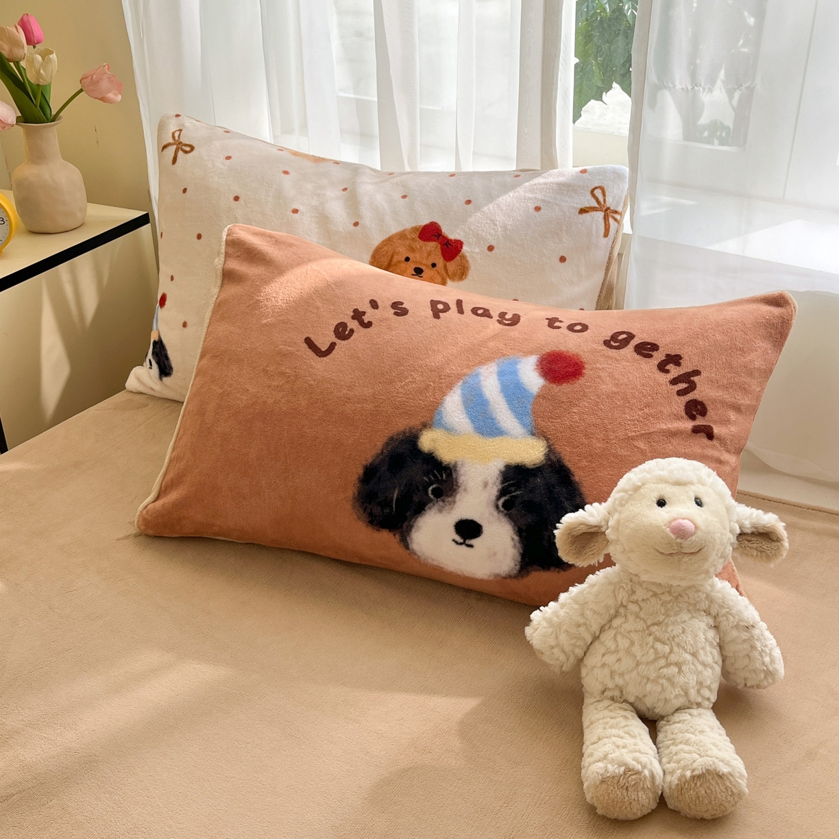 91家纺网 家纺一手货源 找家纺 如一 2025新款高克重卡通印花牛奶绒四件套第二批 小伙伴