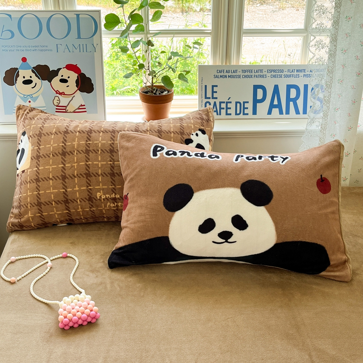 91家纺网 家纺一手货源 找家纺 如一 2025新款高克重卡通印花牛奶绒四件套第二批 小熊猫