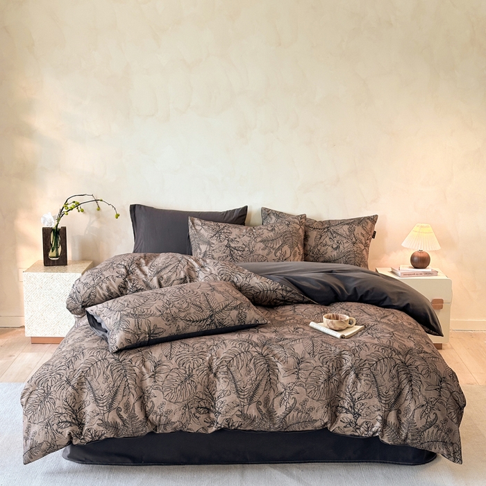 91家纺网 家纺一手货源 找家纺 寐居家纺 2025新款A类全棉纯棉磨毛印花四件套 蕉叶