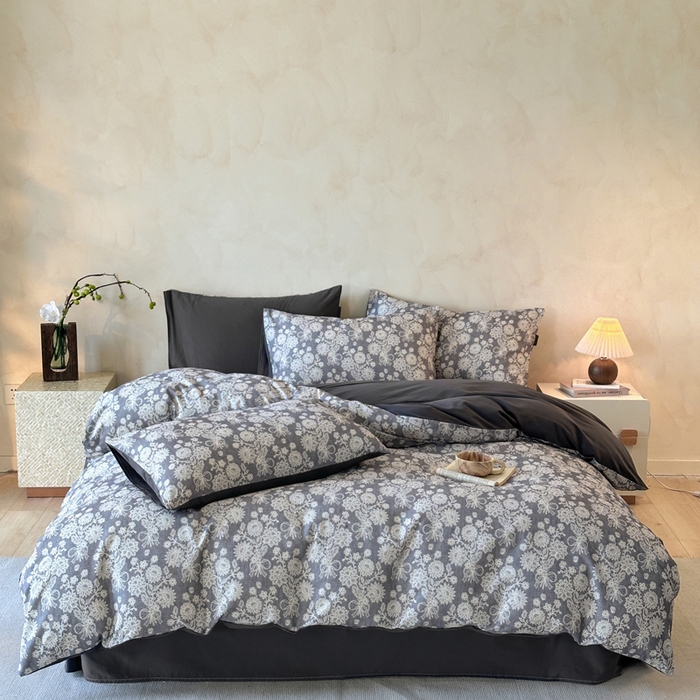 91家纺网 家纺一手货源 找家纺 寐居家纺 2025新款A类全棉纯棉磨毛印花四件套 锦卉