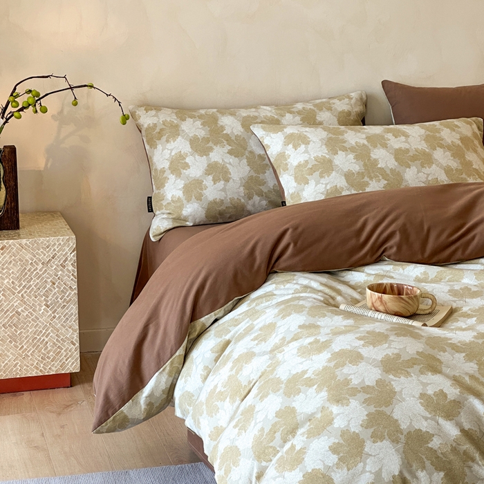 91家纺网 家纺一手货源 找家纺 寐居家纺 2025新款A类全棉纯棉磨毛印花四件套 秋屿