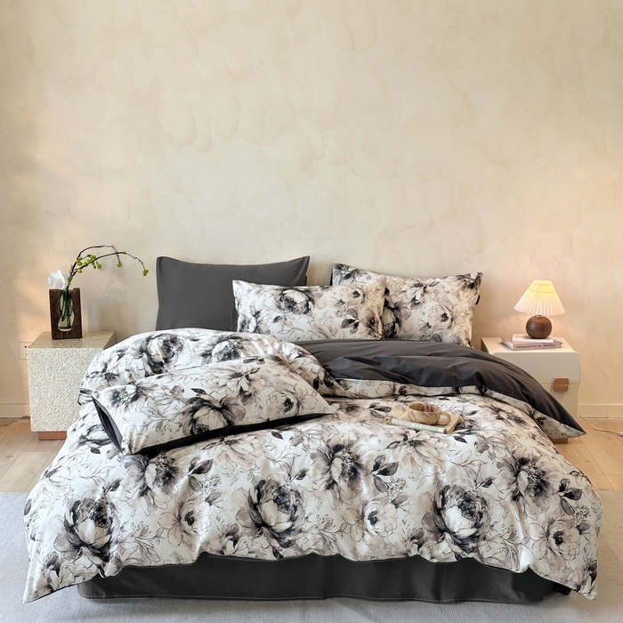 91家纺网 家纺一手货源 找家纺 寐居家纺 2025新款A类全棉纯棉磨毛印花四件套 远黛