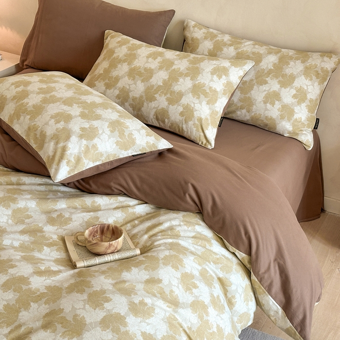 91家纺网 家纺一手货源 找家纺 寐居家纺 2025新款A类全棉纯棉磨毛印花四件套 秋屿