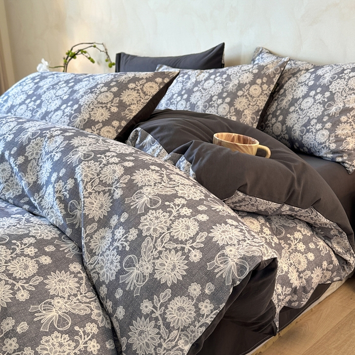 寐居家纺 2025新款A类全棉纯棉磨毛印花四件套 锦卉