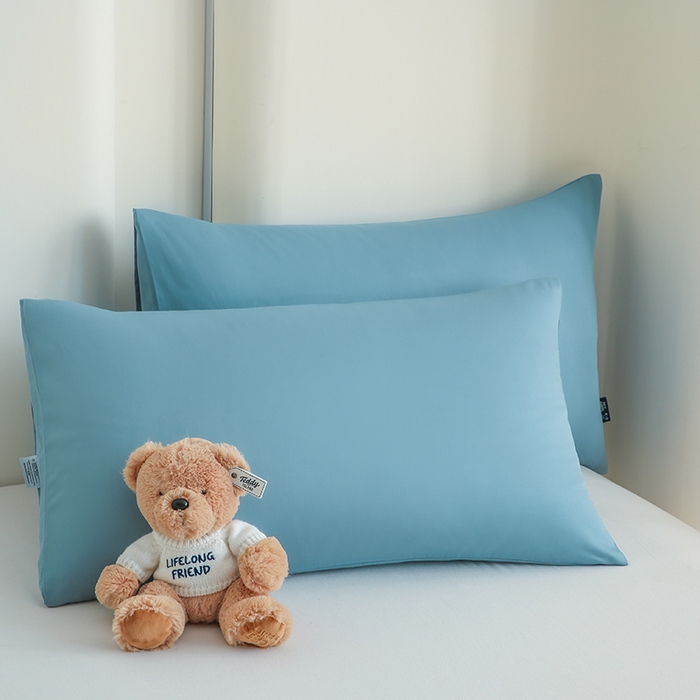 91家纺网 家纺一手货源 找家纺 泰迪爱兰Teddy ISLAND  2026新款全棉40S单品刺绣床单 时尚蓝