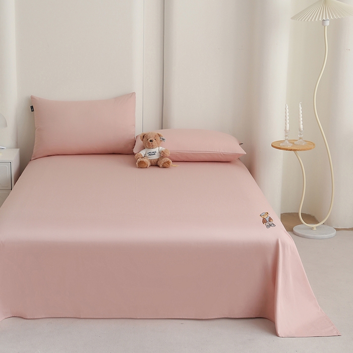 91家纺网 家纺一手货源 找家纺 泰迪爱兰Teddy ISLAND  2026新款全棉40S单品刺绣床单 微花粉