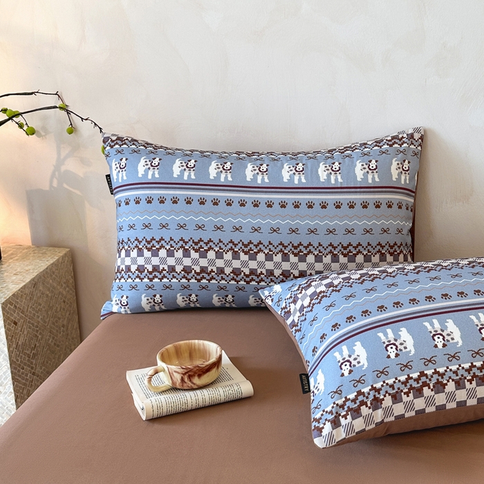 91家纺网 家纺一手货源 找家纺 寐居家纺 2025新款A类全棉纯棉磨毛印花四件套 摩卡