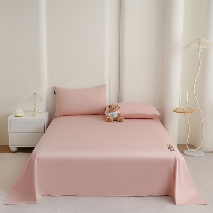 91家纺网 家纺一手货源 找家纺 泰迪爱兰Teddy ISLAND  2026新款全棉40S单品刺绣床单 微花粉