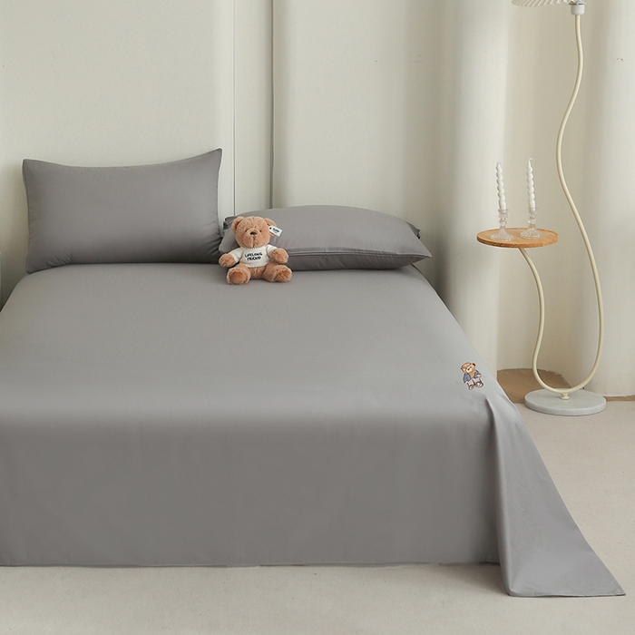 91家纺网 家纺一手货源 找家纺 泰迪爱兰Teddy ISLAND  2026新款全棉40S单品刺绣床单 星河银