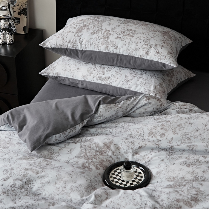 91家纺网 家纺一手货源 找家纺 禾时 2025新款全棉纯棉双层纱印花四件套-暗合 逆时光-蓝