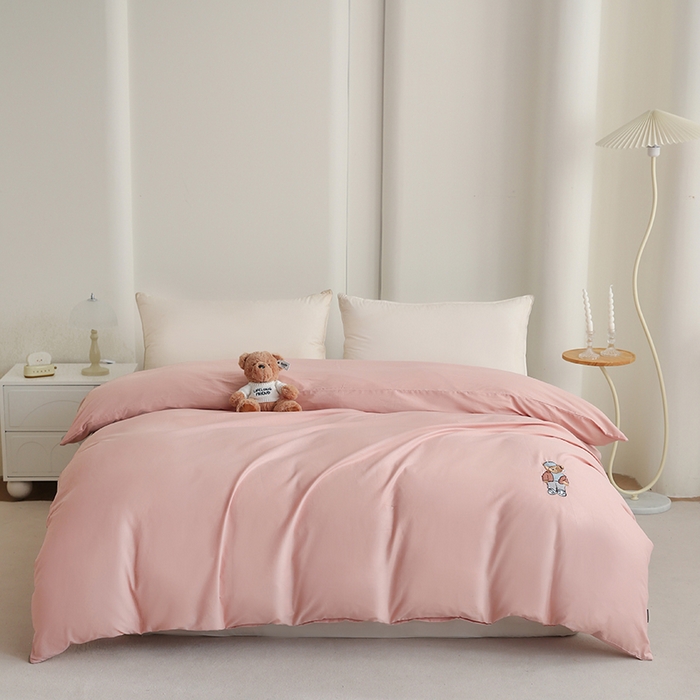 91家纺网 家纺一手货源 找家纺 泰迪爱兰Teddy ISLAND  2026新款全棉40S单品刺绣被套 微花粉