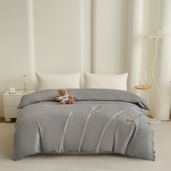 91家纺网 家纺一手货源 找家纺 泰迪爱兰Teddy ISLAND  2026新款全棉40S单品刺绣被套 星河银