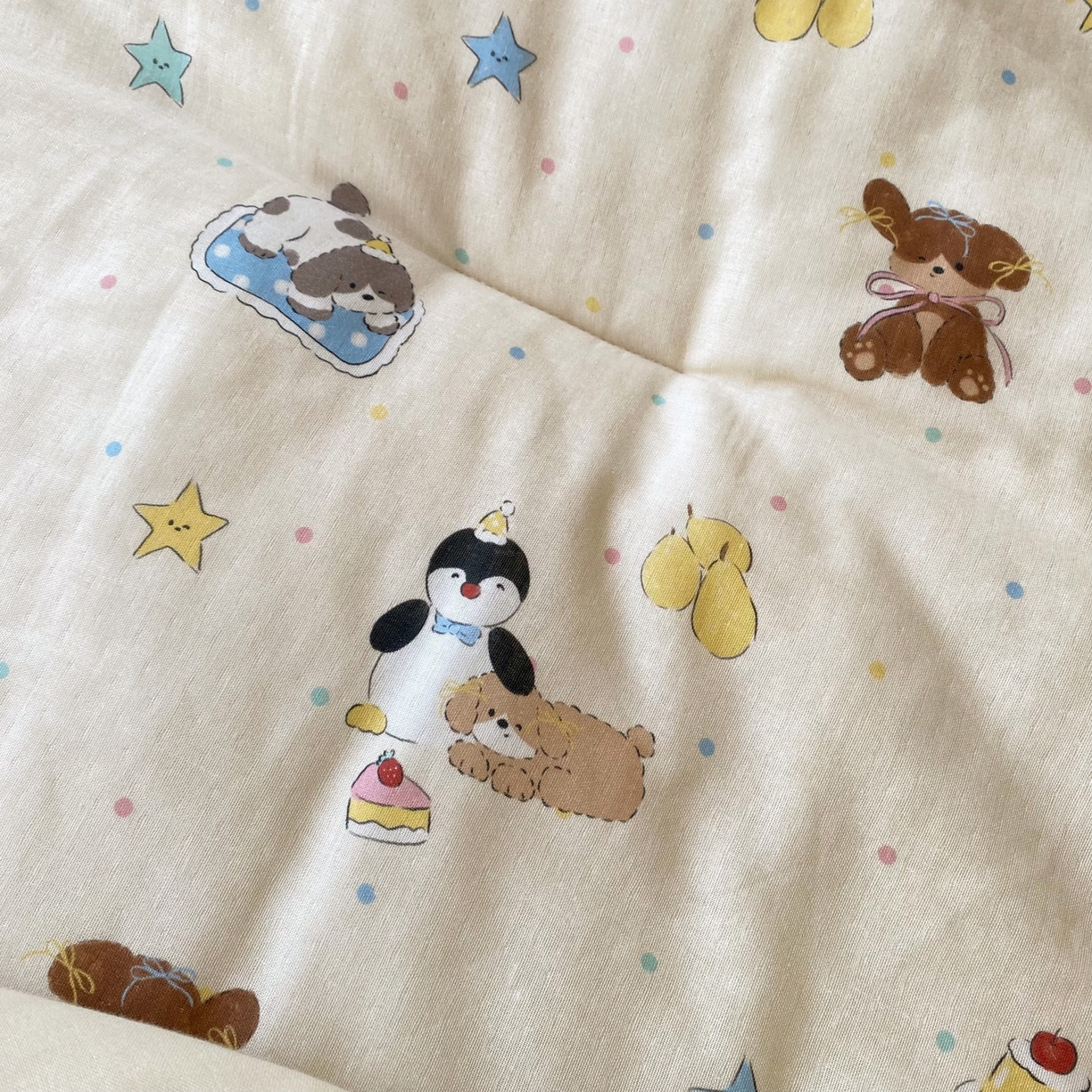 91家纺网 家纺一手货源 找家纺 小叮当家纺仓储工厂店 2025新款A类母婴级全棉双层纱婴儿绒210g豆豆被20%大豆纤维单人双人被芯 派宠