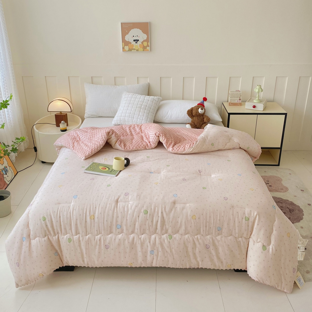 91家纺网 家纺一手货源 找家纺 小叮当家纺仓储工厂店 2025新款A类母婴级全棉双层纱婴儿绒210g豆豆被20%大豆纤维单人双人被芯 甜甜南瓜