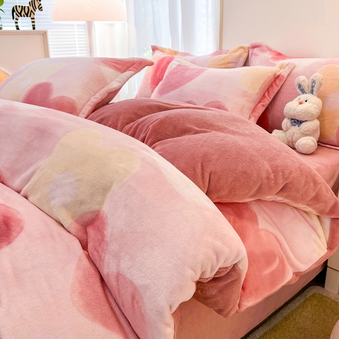 （总）寐居家纺 2025新款印花牛奶绒四件套