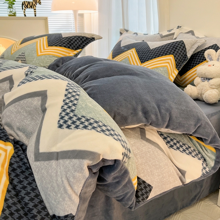 91家纺网 家纺一手货源 找家纺 （总）寐居家纺 2025新款印花牛奶绒四件套