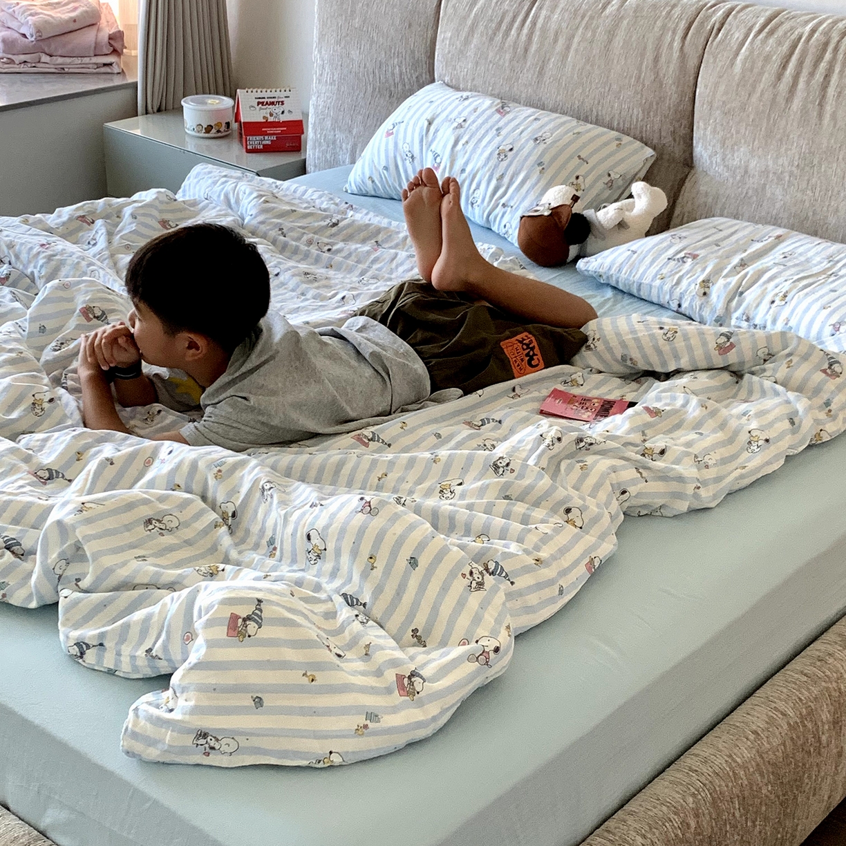 91家纺网 家纺一手货源 找家纺 （总）源启生活 2025新款正版史努比系列全棉纯棉双层纱四件套