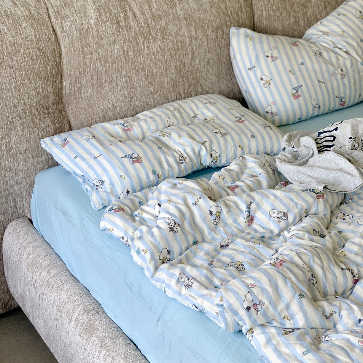 91家纺网 家纺一手货源 找家纺 （总）源启生活 2025新款正版史努比系列全棉纯棉双层纱四件套