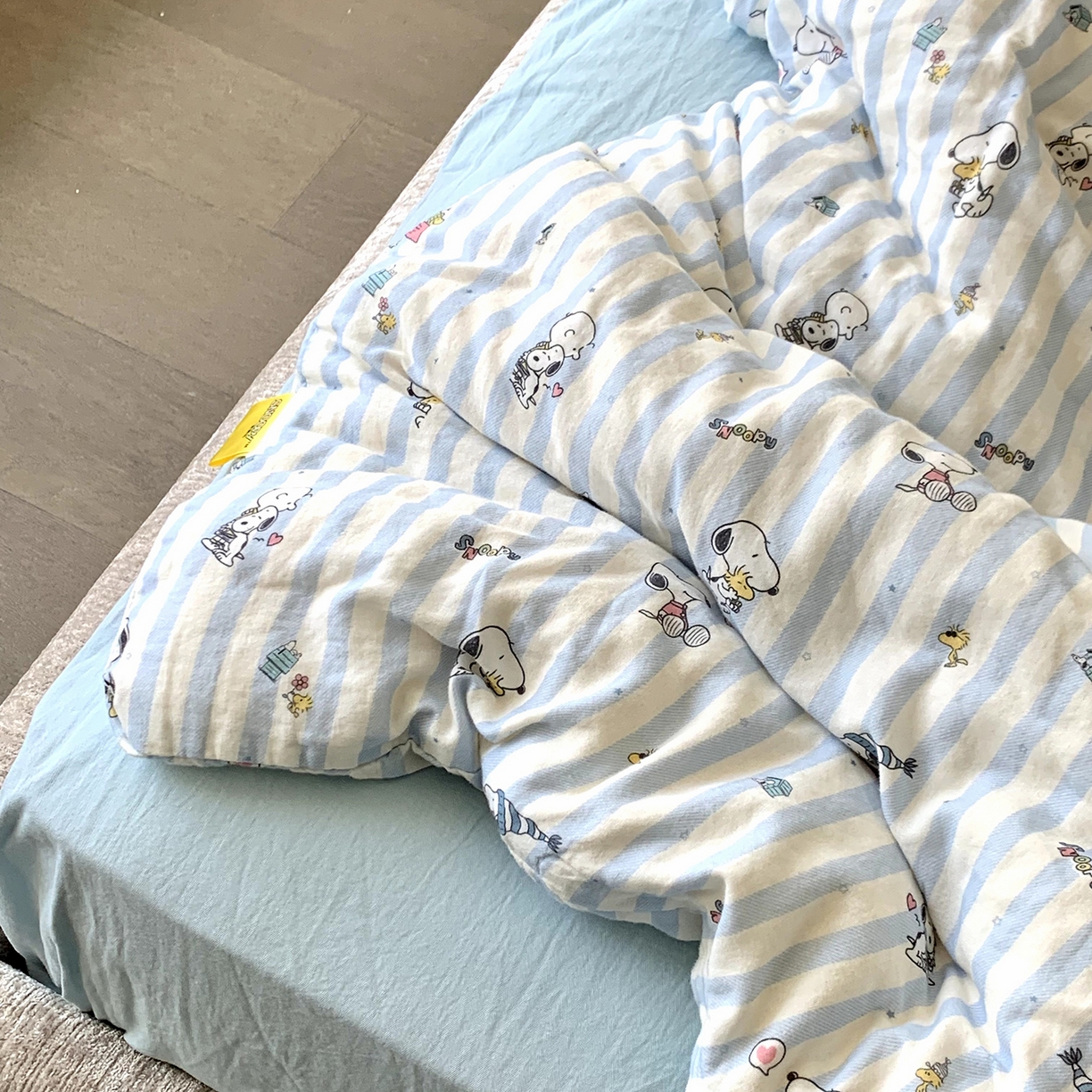 91家纺网 家纺一手货源 找家纺 源启生活 2025新款正版史努比系列全棉纯棉双层纱四件套 呆萌史努比