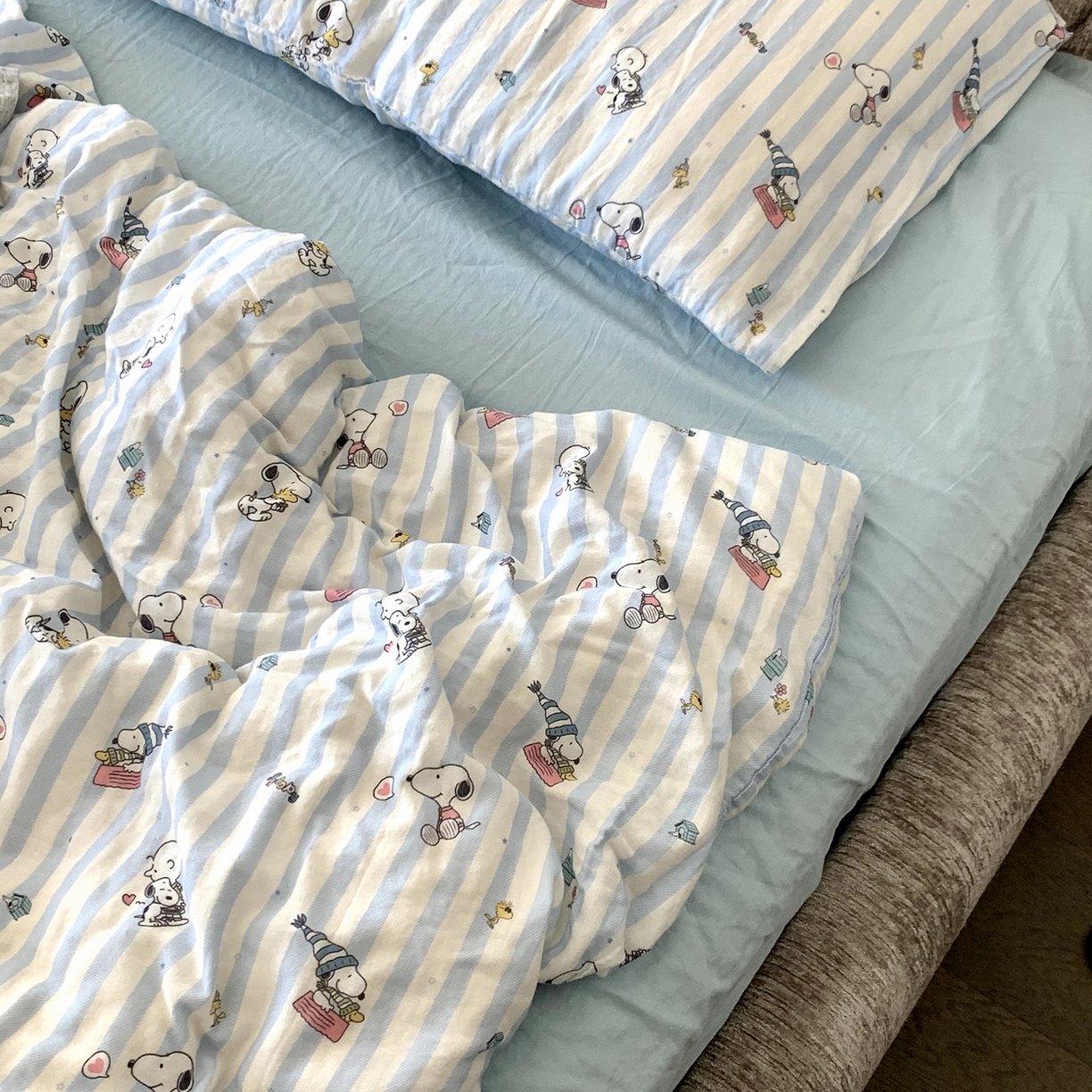 91家纺网 家纺一手货源 找家纺 （总）源启生活 2025新款正版史努比系列全棉纯棉双层纱四件套