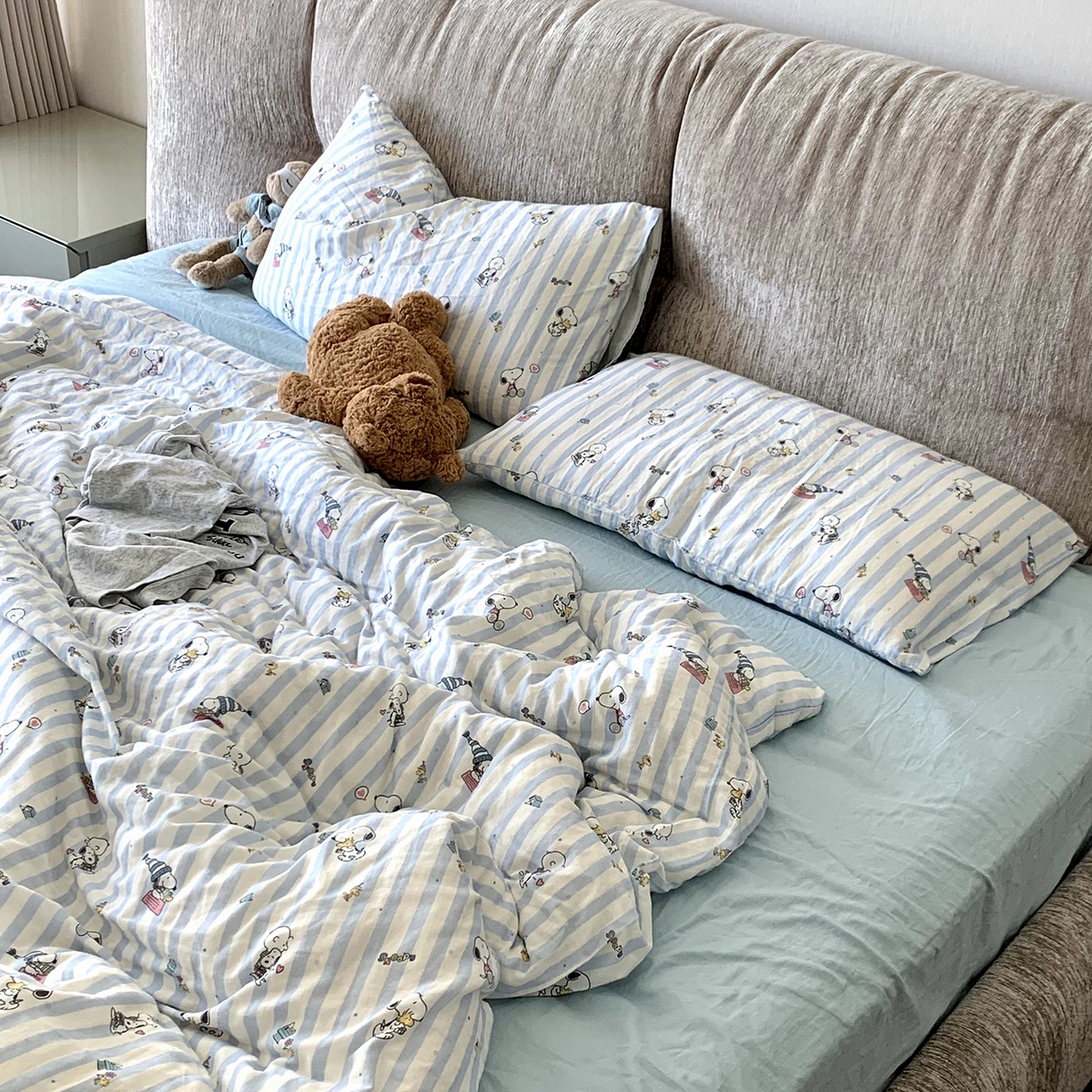 源启生活 2025新款正版史努比系列全棉纯棉双层纱四件套 呆萌史努比