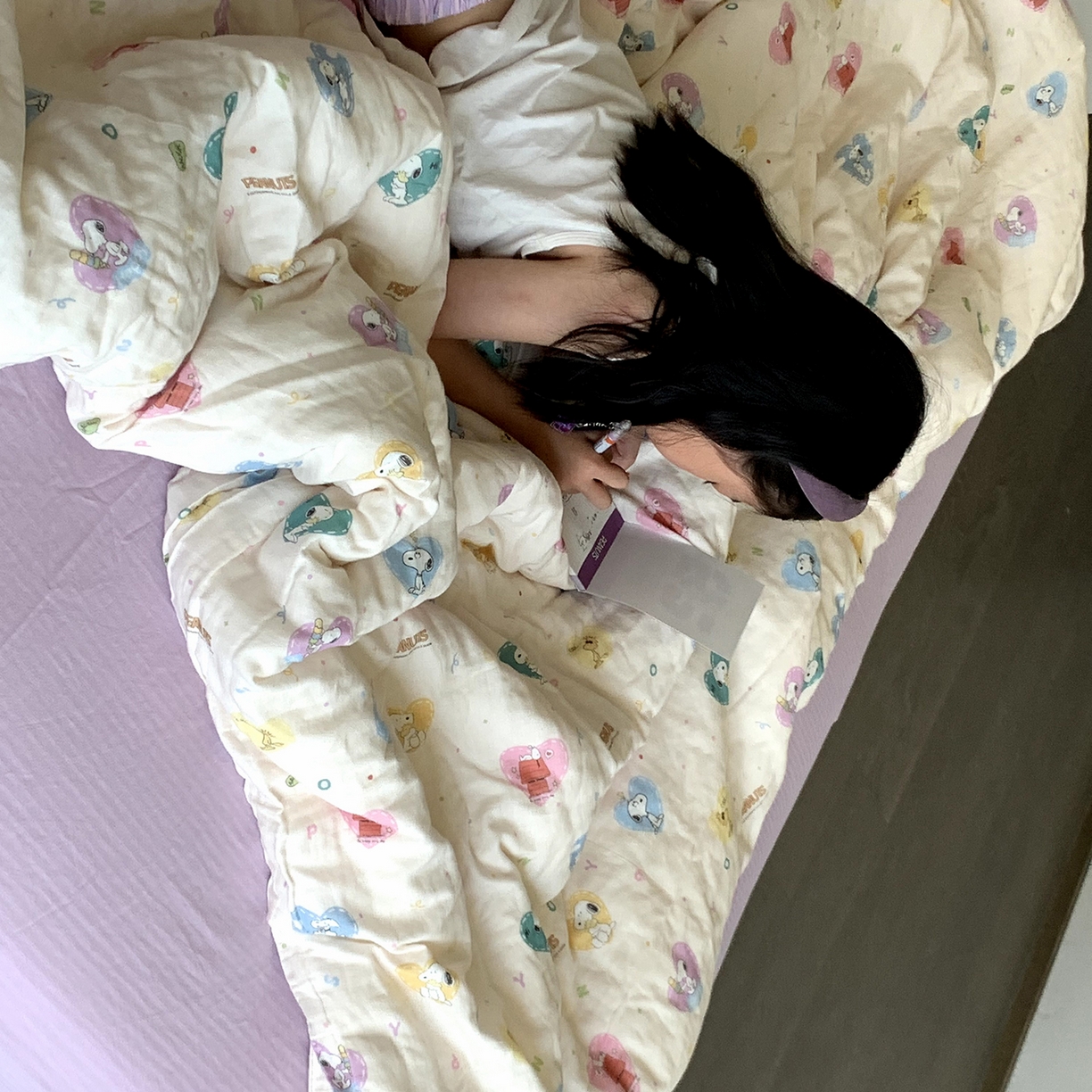 91家纺网 家纺一手货源 找家纺 源启生活 2025新款正版史努比系列全棉纯棉双层纱四件套 甜心史努比