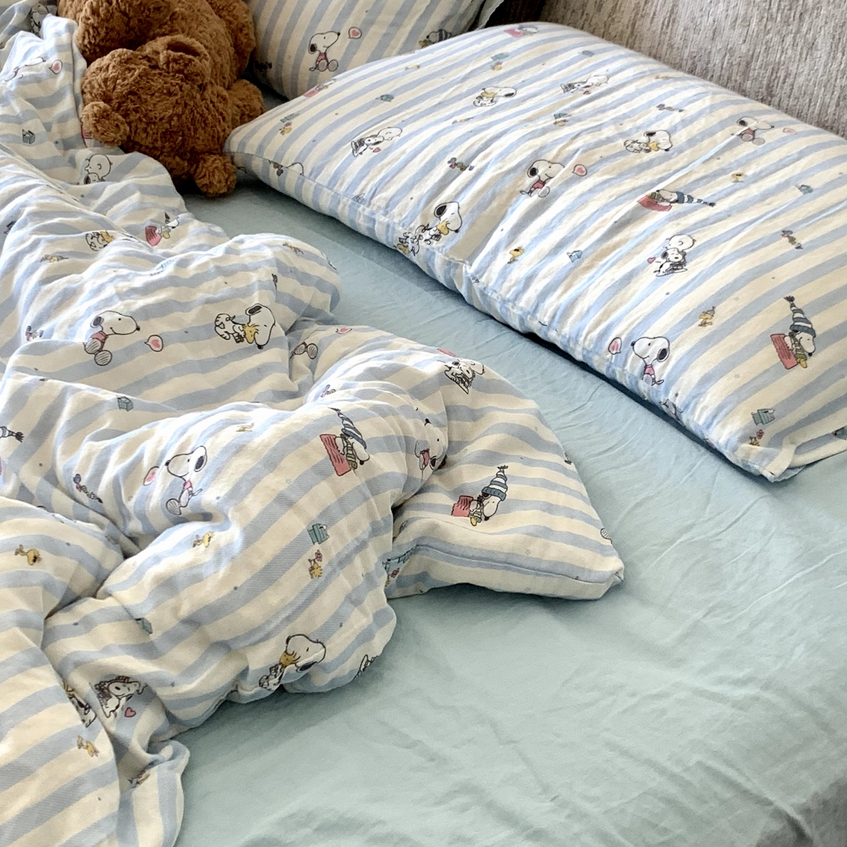 91家纺网 家纺一手货源 找家纺 （总）源启生活 2025新款正版史努比系列全棉纯棉双层纱四件套