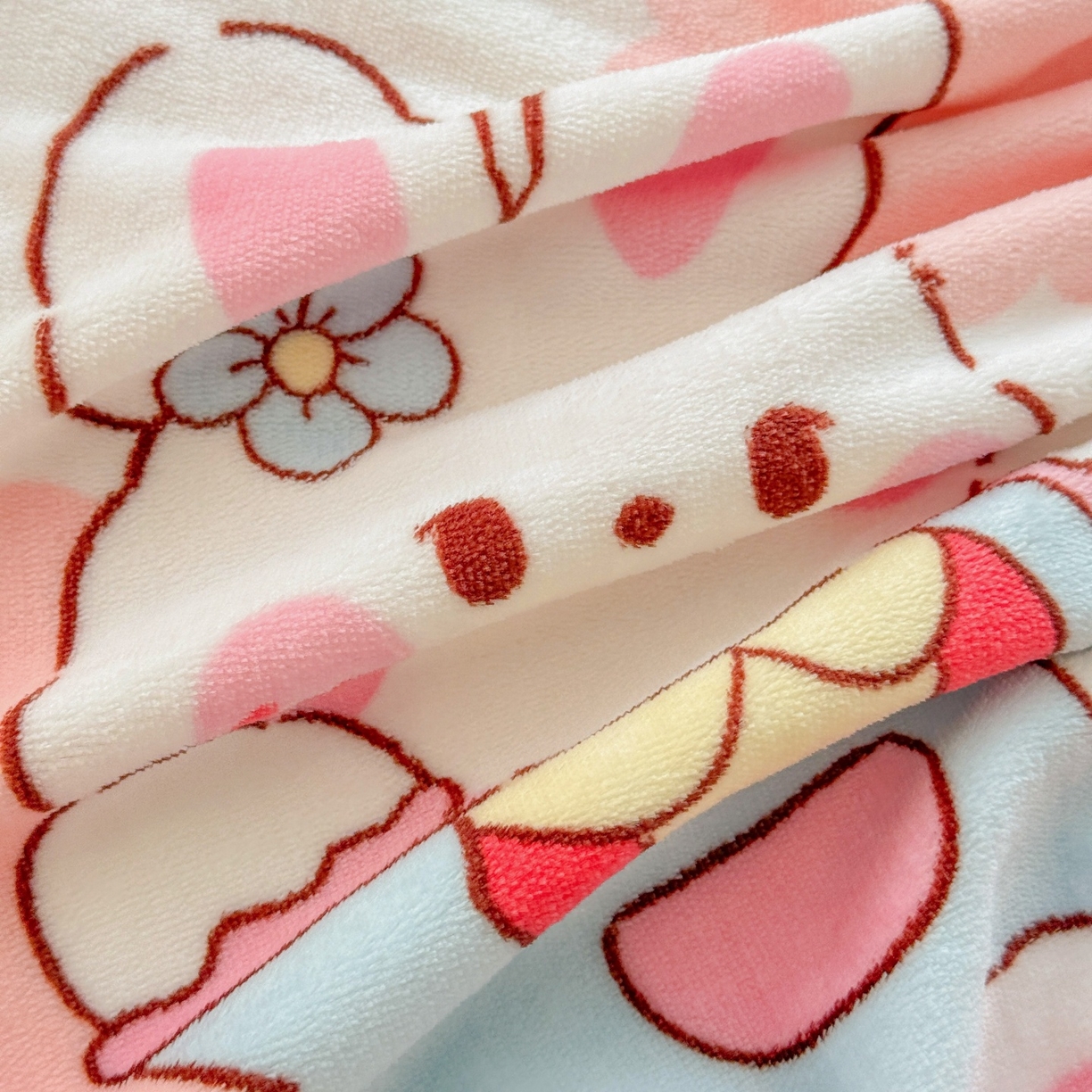 91家纺网 家纺一手货源 找家纺 名兮家居 2025新款高克重印花牛奶绒单床笠床笠单件 格子兔