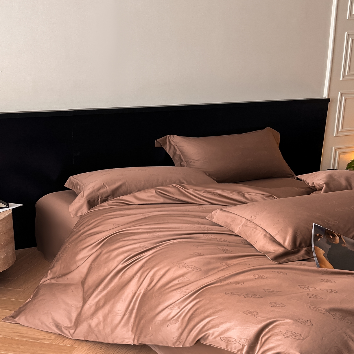 91家纺网 家纺一手货源 找家纺 群鹿家访 25年新款长绒棉简约款四件套 艾琳娜