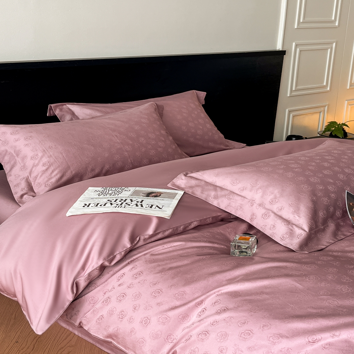 91家纺网 家纺一手货源 找家纺 群鹿家访 25年新款长绒棉简约款四件套 繁花