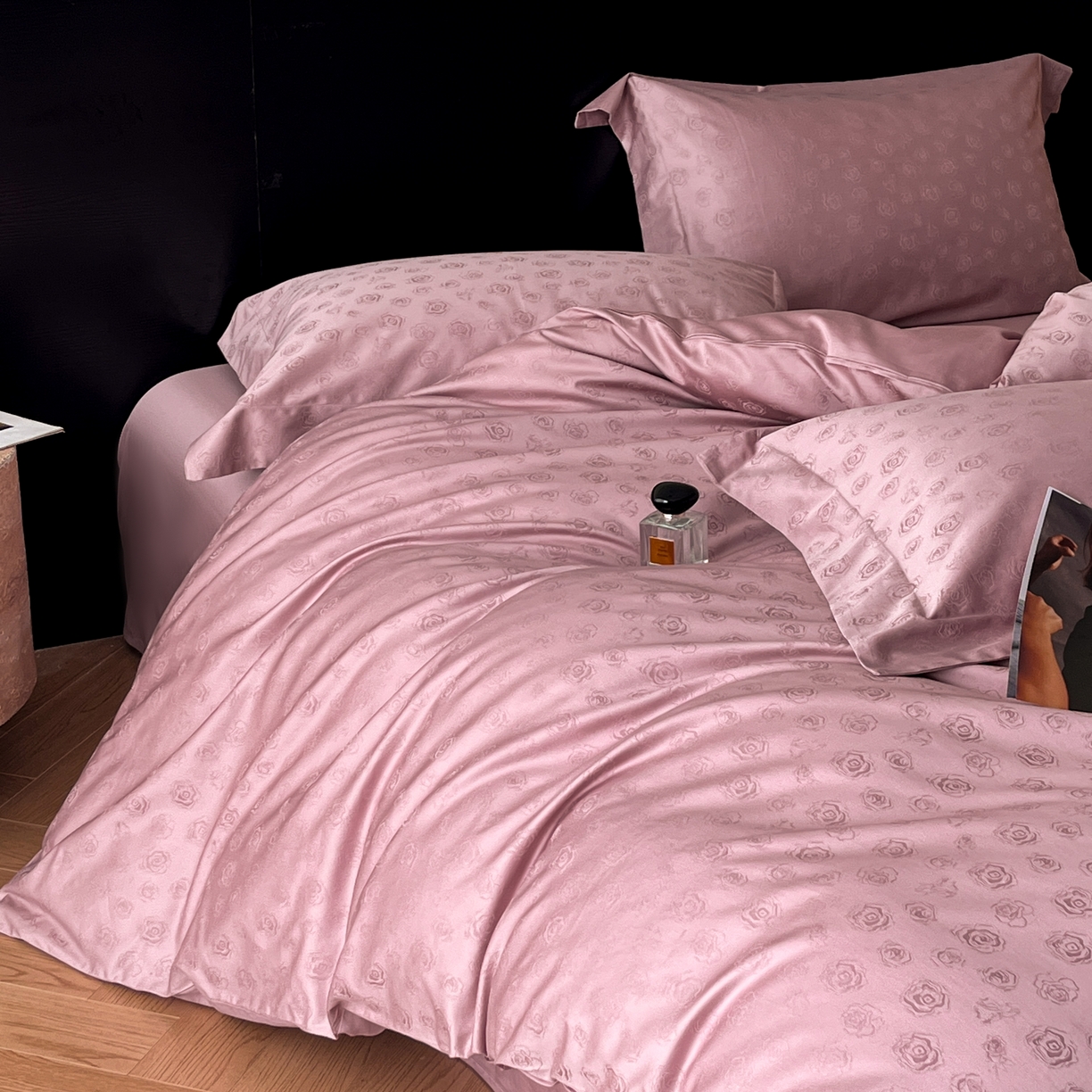 91家纺网 家纺一手货源 找家纺 群鹿家访 25年新款长绒棉简约款四件套 繁花