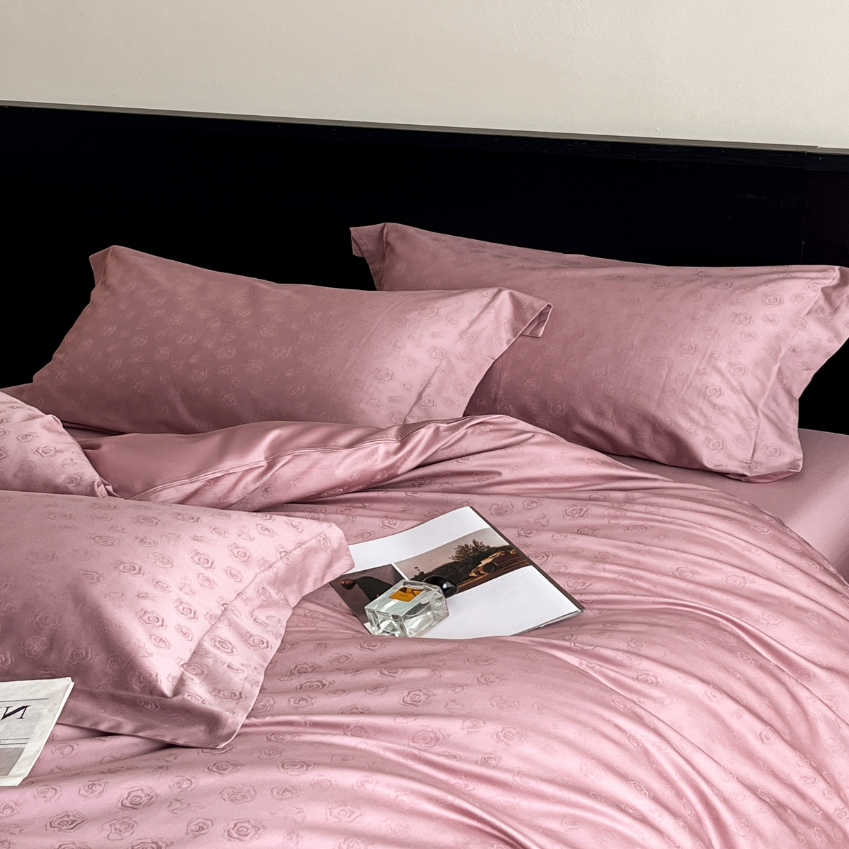 91家纺网 家纺一手货源 找家纺 群鹿家访 25年新款长绒棉简约款四件套 繁花