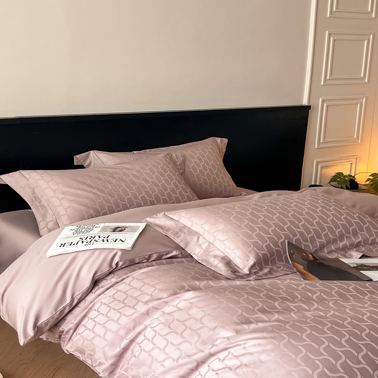 91家纺网 家纺一手货源 找家纺 群鹿家访 25年新款长绒棉简约款四件套 菲林客