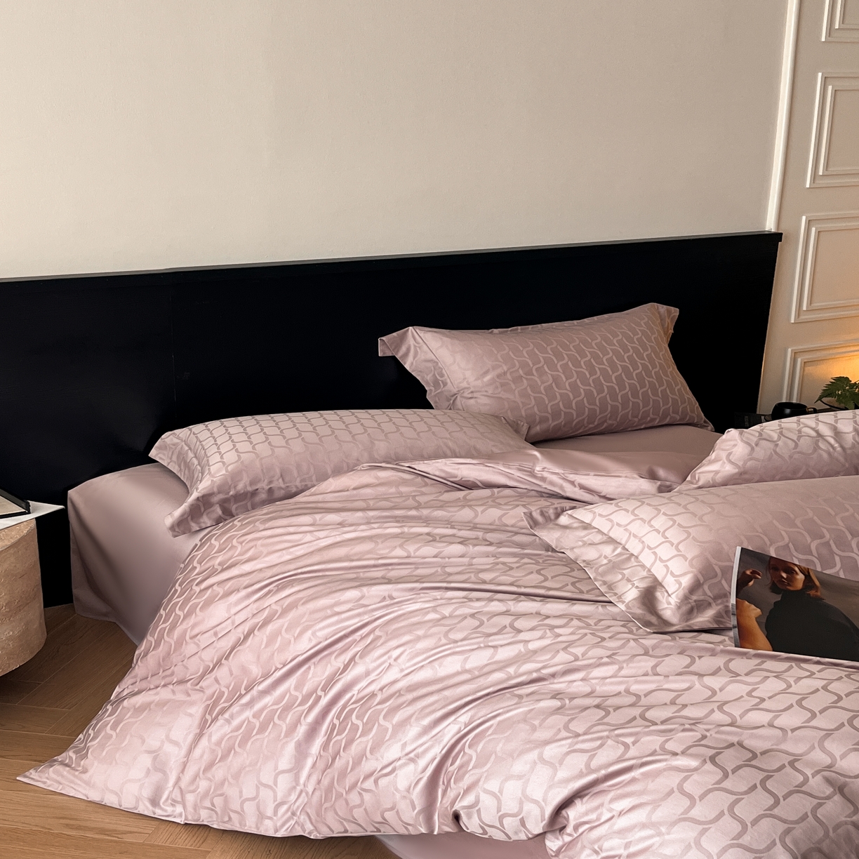 91家纺网 家纺一手货源 找家纺 群鹿家访 25年新款长绒棉简约款四件套 菲林客