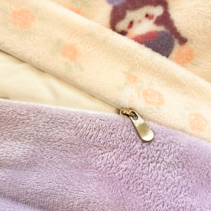 91家纺网 家纺一手货源 找家纺 寐居家纺 2025新款印花牛奶绒四件套 春日女孩