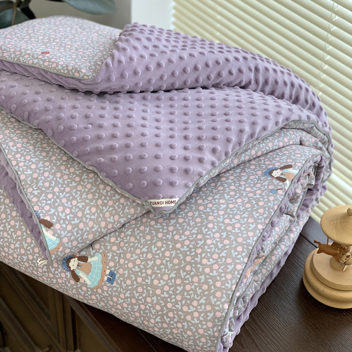 91家纺网 家纺一手货源 找家纺 （总）源启生活 2025新款全棉双层纱豆豆被被子被芯