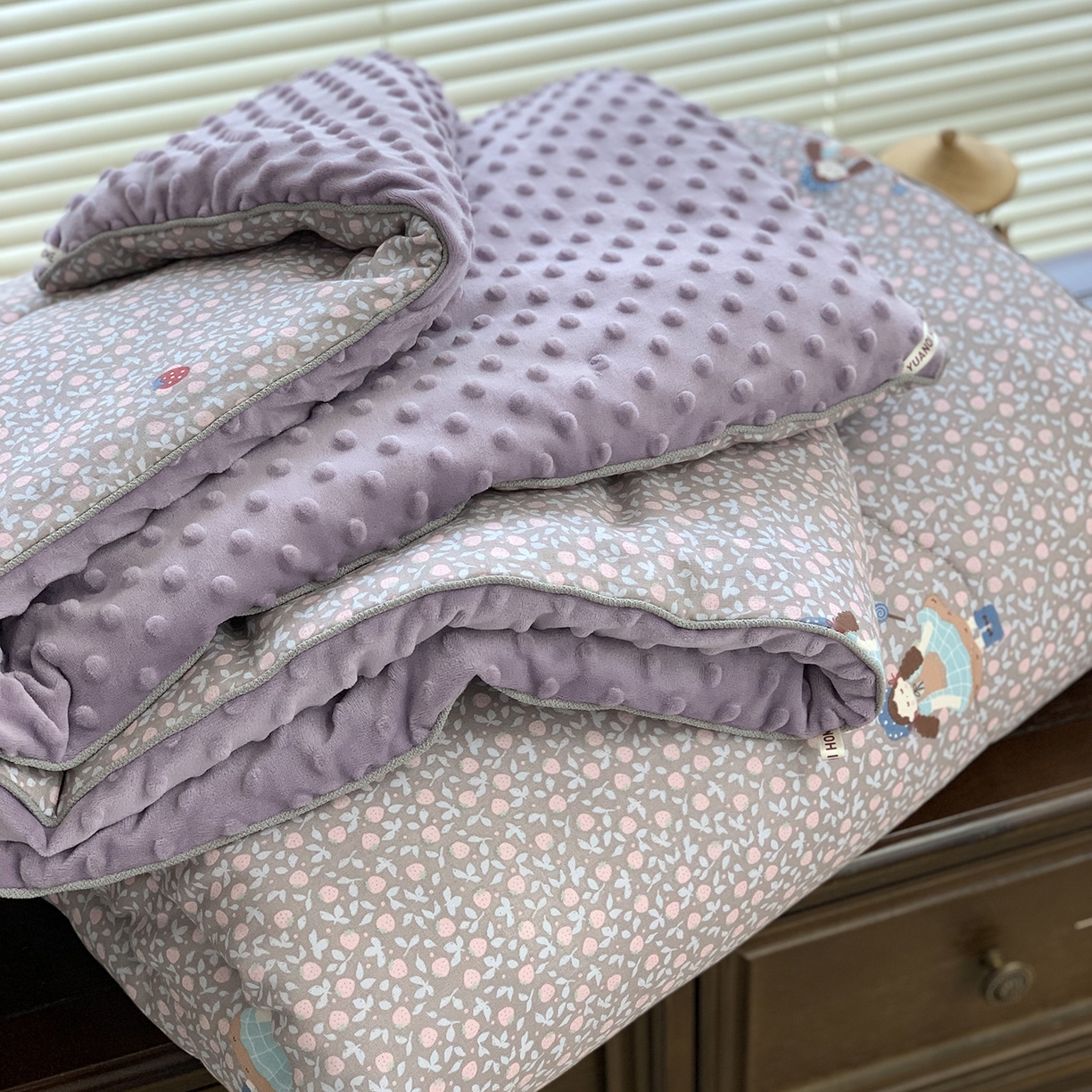 91家纺网 家纺一手货源 找家纺 （总）源启生活 2025新款全棉双层纱豆豆被被子被芯