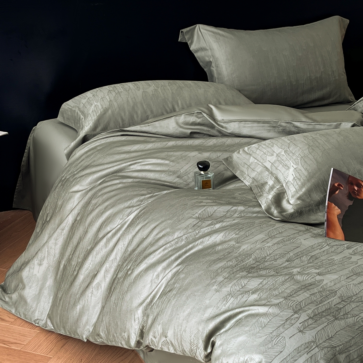 91家纺网 家纺一手货源 找家纺 群鹿家访 25年新款长绒棉简约款四件套 柔梦