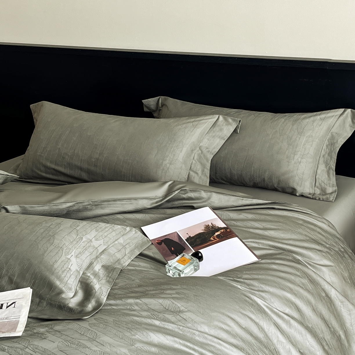 91家纺网 家纺一手货源 找家纺 群鹿家访 25年新款长绒棉简约款四件套 柔梦