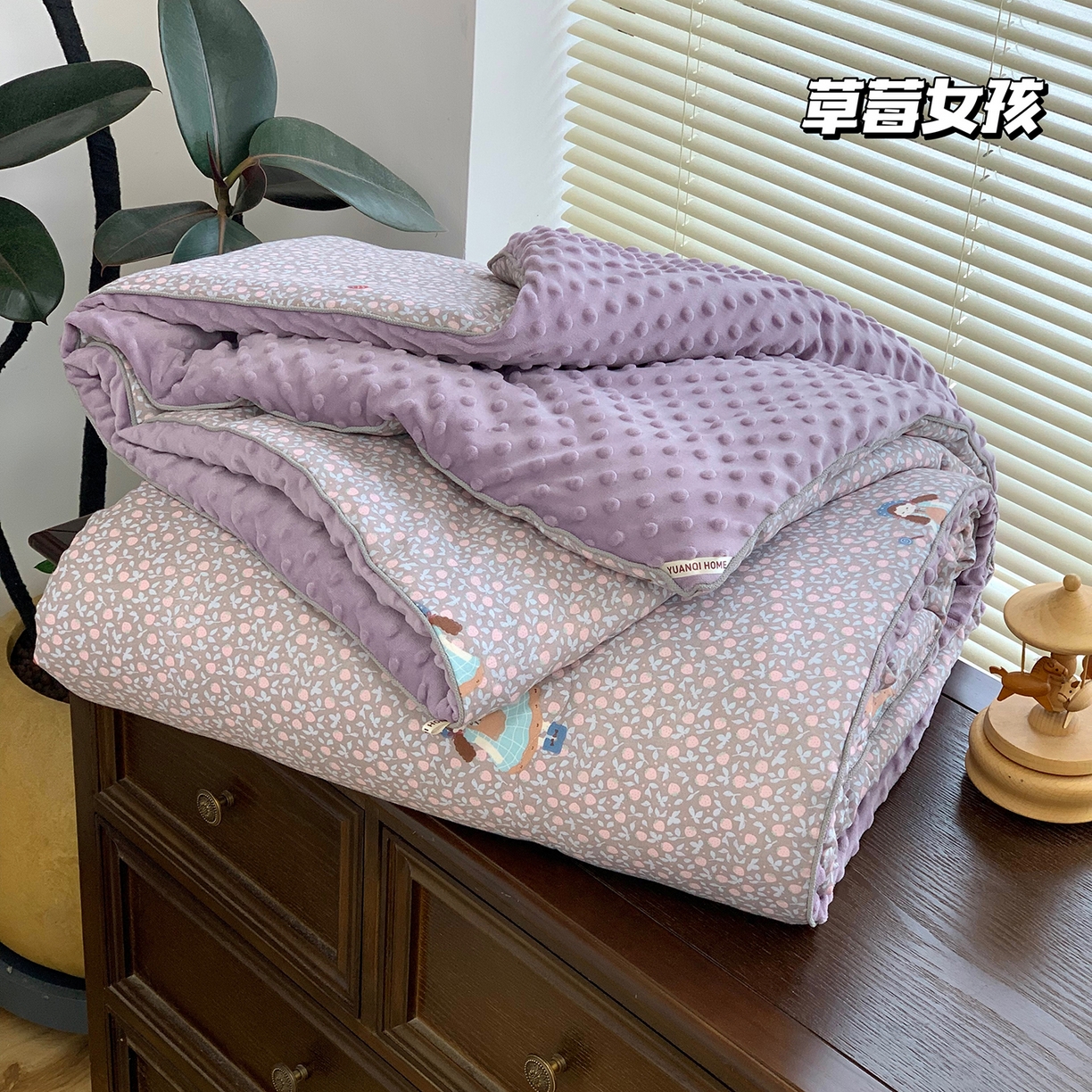 91家纺网 家纺一手货源 找家纺 （总）源启生活 2025新款全棉双层纱豆豆被被子被芯