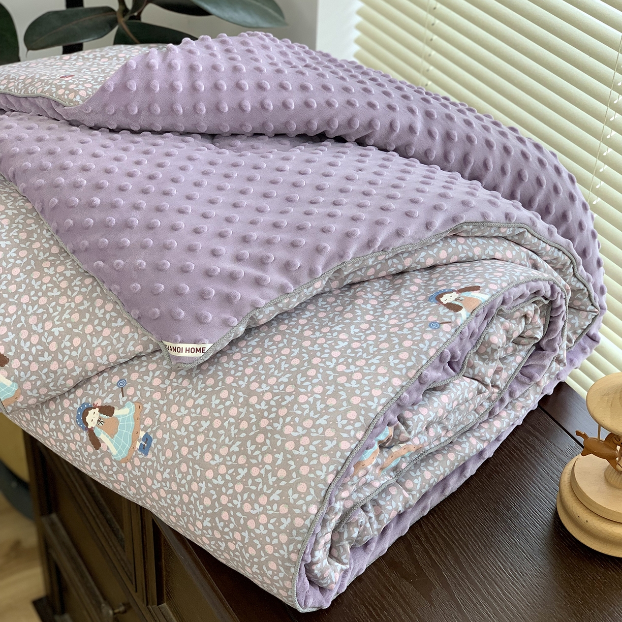 91家纺网 家纺一手货源 找家纺 （总）源启生活 2025新款全棉双层纱豆豆被被子被芯