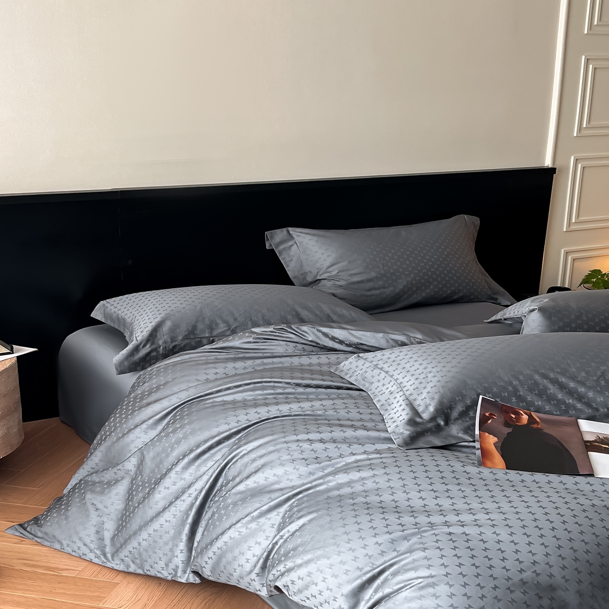 91家纺网 家纺一手货源 找家纺 群鹿家访 25年新款长绒棉简约款四件套 时间沙漏