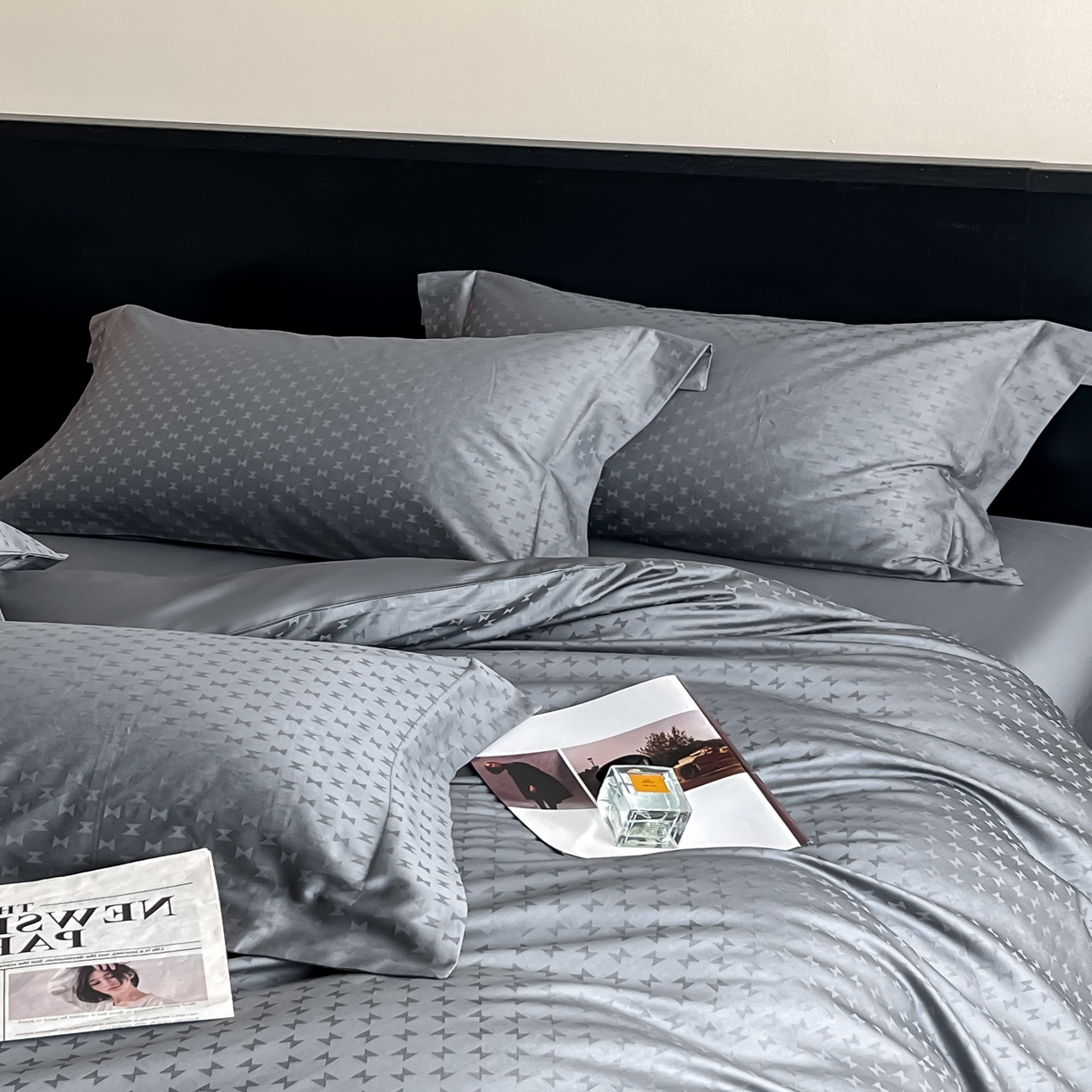 91家纺网 家纺一手货源 找家纺 群鹿家访 25年新款长绒棉简约款四件套 时间沙漏